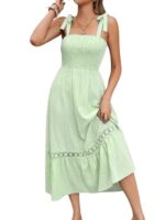 Shreyam Girl's & Women's Solid A-Line Ruched Puff Sleeve Maxi Long Evening One Piece Long Dress for Women Stylish - Image 13