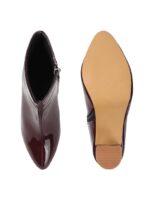 Stylish Glossy Zipper Block Heel Boots For Women And Girl - Image 5