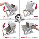 Semi-Automatic Cat Litter Box | Quick Clumping in 7 Seconds | Easy Cleaning Pet Toilet | Multi-Cat Friendly | Washable and Large Capacity Litter Tray | Beige - Image 3