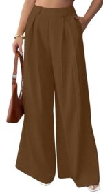 Aahwan Grey Solid High Waist Straight Korean Loose Pleated Wide Leg Trouser for Women's & Girl's - Image 7