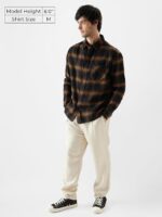 The Souled Store Plaid: Brown Mustard and Black Men and Boys Relaxed fit Striped Full Sleeve Cotton Multicolored Men Relaxed Shirts Shirt For Men Casual Half Sleeves Regular Fit Printed Stylish Latest - Image 2