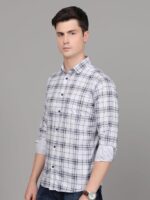 Majestic Man Stylish Slim Fit Cotton Spread Collar Checked Casual Shirt - Image 18