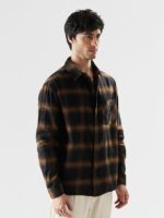 The Souled Store Plaid: Brown Mustard and Black Men and Boys Relaxed fit Striped Full Sleeve Cotton Multicolored Men Relaxed Shirts Shirt For Men Casual Half Sleeves Regular Fit Printed Stylish Latest - Image 3