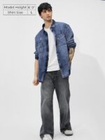 The Souled Store Classic Denim Shirt: Blue Men and Boys Long Sleeves Collared Neck Button Front Cotton Relaxed Fit Denim Shirts - Image 2