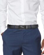 Contacts Genuine Leather Belt for Men with Easier Adjustable Autolock Buckle - Micro Adjustable Belt Fit Everywhere |Formal & Casual | Gift Box - Image 2