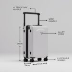 Carry-on PRO (56cm) Cabin Trolley Bag & Free Backpack, Laptop Stand, TSA Lock, Apple AirTag Slot, Phone Stand, Cup Holder, 8 Lockable Wheels, Polycarbonate Hard-Shell (T7 Standard, Snow) - Image 3