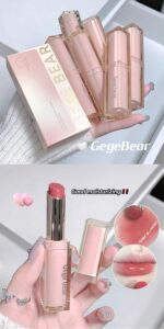 Gege Bear Water Gloss Lipstick | High-Shine Lightweight Liquid Lip Color | 6 Stunning Shades for All Skin Tones | Long-Lasting Moisturizing Glossy Finish | Non-Sticky Lip Tint with Luxurious Packaging | Everyday Wear Makeup Essential (01# Sweet Beans, 3.8g) - Image 6