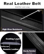 Contacts Genuine Leather Belt for Men with Easier Adjustable Autolock Buckle - Micro Adjustable Belt Fit Everywhere |Formal & Casual | Gift Box - Image 4