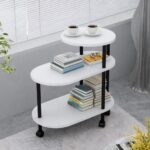 Modern 3-Tier Rolling Bed Side Table | Corner Fit Storage Stand for Bedroom & Living Room | Stable & Durable Structure - Image 6