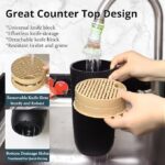 Luxury 6 in 1 Wooden Coating Knife Set Light Wood Grain Handle Anti-Rust Non-Stick Stainless Steel Sharp Edge with 4 Knifes, 1 Stand, 1 Scissor for Hotel, Travel, Meat, Fruits (Khaki) - Image 14