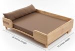 Wooden Small Dog Bed with Cotton Cushion and Mattress | Dog Furniture Wooden Luxury Pet Bed for Small Dogs and Cats | 24×18×6 inch (2×1.5 feet) - Image 2