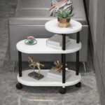 Modern 3-Tier Rolling Bed Side Table | Corner Fit Storage Stand for Bedroom & Living Room | Stable & Durable Structure - Image 4