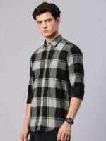 Majestic Man Stylish Slim Fit Cotton Spread Collar Checked Casual Shirt - Image 3