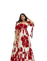 Modestouze Attires Dress for Woman | Western Dress for Women | Stylish Maxi Wear | Long One Piece | Floral Printed Frock for Womens Gown | Maxi Outfit | 3/4 Sleeves Wear for Party, Vacation & Beach - Image 14