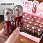 Gege Bear Big Ice Bucket Crystal Permeable Light Lip Glaze | High-Shine Crystal Gloss | Lipstick Liquid Waterproof for Women | Best Combo Set Nude Shades Glossy Long Lasting | Lipsticks Mini Red Wine, Pink & Brown Shade (01# Apricot Tea, 5g) - Image 6