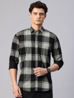 Majestic Man Stylish Slim Fit Cotton Spread Collar Checked Casual Shirt - Image 2