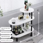 Modern 3-Tier Rolling Bed Side Table | Corner Fit Storage Stand for Bedroom & Living Room | Stable & Durable Structure - Image 2