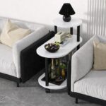 Modern 3-Tier Rolling Bed Side Table | Corner Fit Storage Stand for Bedroom & Living Room | Stable & Durable Structure - Image 3