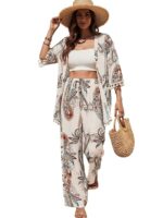 Leriya Fashion Co Ord Set for Women Stylish | Summer Travel Co-Ord Set Short Sleeve Shirt & Wide-Leg Pant | Paisley Printed Stylish Casual Outfit for Summer Cord for Women | Dress for Woman - Image 7
