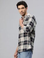 Majestic Man Stylish Slim Fit Cotton Spread Collar Checked Casual Shirt - Image 21