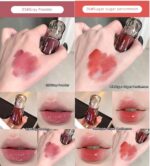 Gege Bear Big Ice Bucket Crystal Permeable Light Lip Glaze | High-Shine Crystal Gloss | Lipstick Liquid Waterproof for Women | Best Combo Set Nude Shades Glossy Long Lasting | Lipsticks Mini Red Wine, Pink & Brown Shade (01# Apricot Tea, 5g) - Image 5