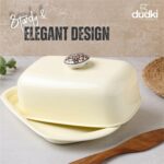 Dudki Stainless Steel Butter Dish Storage Box Organizer with Ceramic Knob Design , (500 Gram) (Ivory Colour) - Image 9