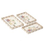 DULI Set of 3 MDF Wood Trays Enamel Coated| Rectangle Trays Set of 3 | Serving Trays | Wooden Tray | Kitchen&Dining Decorative | Resin Tray | 12x8 11x7 & 10x6 inches (SmSetof3Rct-CamelElephant) - Image 5