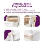 Semi-Automatic Cat Litter Box | Quick Clumping in 7 Seconds | Easy Cleaning Pet Toilet | Multi-Cat Friendly | Washable and Large Capacity Litter Tray | Beige - Image 6