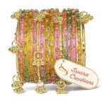 Swara Creations Kashmiri Ghungroo Raindrop Bangles Combo Set | for Women and Girls|Set of 16 Pcs (SKU417) - Image 6
