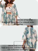 Leriya Fashion Co Ord Set for Women Stylish | Summer Travel Co-Ord Set Short Sleeve Shirt & Wide-Leg Pant | Paisley Printed Stylish Casual Outfit for Summer Cord for Women | Dress for Woman - Image 4