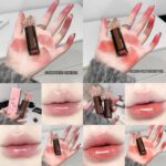 Gege Bear Transcolor Hydrating Lip Glaze | High Glossy Long Lasting Formula | Heart-Shaped Cap with Brush Applicator | Stunning Shades from Light Pink to Deep Red | Non-Sticky Liquid Gloss | Non-Transfer Waterproof | Perfect Smooth Finish for Women (06# Tipsy Rum, 3g) - Image 3