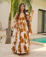 Modestouze Attires Dress for Woman | Western Dress for Women | Stylish Maxi Wear | Long One Piece | Floral Printed Frock for Womens Gown | Maxi Outfit | 3/4 Sleeves Wear for Party, Vacation & Beach - Image 11