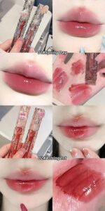 Gege Bear Crystal Diamond Light Mirror Lip Glaze | High Shine Non-Sticky Lip Gloss with Cute Charm Topper | Reddish-Brown Glossy Finish | 6 Romantic Shades - Image 3