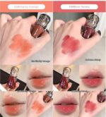 Gege Bear Big Ice Bucket Crystal Permeable Light Lip Glaze | High-Shine Crystal Gloss | Lipstick Liquid Waterproof for Women | Best Combo Set Nude Shades Glossy Long Lasting | Lipsticks Mini Red Wine, Pink & Brown Shade (01# Apricot Tea, 5g) - Image 4