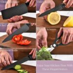 Luxury 6 in 1 Wooden Coating Knife Set Light Wood Grain Handle Anti-Rust Non-Stick Stainless Steel Sharp Edge with 4 Knifes, 1 Stand, 1 Scissor for Hotel, Travel, Meat, Fruits (Khaki) - Image 16