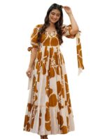 Modestouze Attires Dress for Woman | Western Dress for Women | Stylish Maxi Wear | Long One Piece | Floral Printed Frock for Womens Gown | Maxi Outfit | 3/4 Sleeves Wear for Party, Vacation & Beach - Image 10
