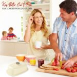 Dudki Stainless Steel Butter Dish Storage Box Organizer with Ceramic Knob Design , (500 Gram) (Ivory Colour) - Image 6