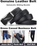 Contacts Genuine Leather Belt for Men with Easier Adjustable Autolock Buckle - Micro Adjustable Belt Fit Everywhere |Formal & Casual | Gift Box - Image 3