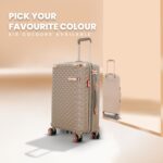 AMERICAN TRAVELLER Goldie ABS 5 Pcs Set Trolley Luggage Bags Combo | Pink Gold Coated | Dual Carry Suitcase | TSA Type Lock | 8 Spinner Wheels | Satin Lining | 730 Days Warranty (5, Khaki) - Image 3