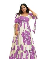 Modestouze Attires Dress for Woman | Western Dress for Women | Stylish Maxi Wear | Long One Piece | Floral Printed Frock for Womens Gown | Maxi Outfit | 3/4 Sleeves Wear for Party, Vacation & Beach - Image 12