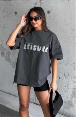 London Hills Women's Casual Printed Round Neck Oversized Longline Drop Shoulder Boho Style T-Shirt - Image 2