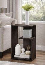 Enigmatic Woodworks Wooden Modern End Table, Home Decor for Living Room Plant Stand, Bed Side Table I Finish-Suede DIY (ET-01 White) - Image 11