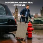 AMERICAN TRAVELLER Goldie ABS 5 Pcs Set Trolley Luggage Bags Combo | Pink Gold Coated | Dual Carry Suitcase | TSA Type Lock | 8 Spinner Wheels | Satin Lining | 730 Days Warranty (5, Khaki) - Image 2