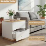 Decor & More Bedside Table with 2 Drawers | Wooden Nightstand for Bedroom with Smooth Sliding Drawers & Open Storage Shelf | Space-Saving Side Table for Living Room | DIY - Image 4