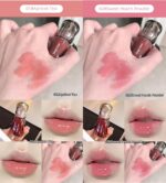 Gege Bear Big Ice Bucket Crystal Permeable Light Lip Glaze | High-Shine Crystal Gloss | Lipstick Liquid Waterproof for Women | Best Combo Set Nude Shades Glossy Long Lasting | Lipsticks Mini Red Wine, Pink & Brown Shade (01# Apricot Tea, 5g) - Image 3