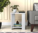 Enigmatic Woodworks Wooden Modern End Table, Home Decor for Living Room Plant Stand, Bed Side Table I Finish-Suede DIY (ET-01 White) - Image 6