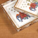 DULI Set of 3 MDF Wood Trays Enamel Coated| Rectangle Trays Set of 3 | Serving Trays | Wooden Tray | Kitchen&Dining Decorative | Resin Tray | 12x8 11x7 & 10x6 inches (SmSetof3Rct-CamelElephant) - Image 3