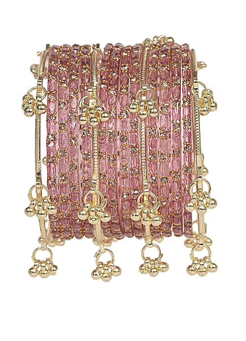 ASWA Swara Creations Kashmiri Ghungroo Raindrop Bangles Combo Set | for Women and Girls|Set of 16 Pcs (SKU417) - Image 1