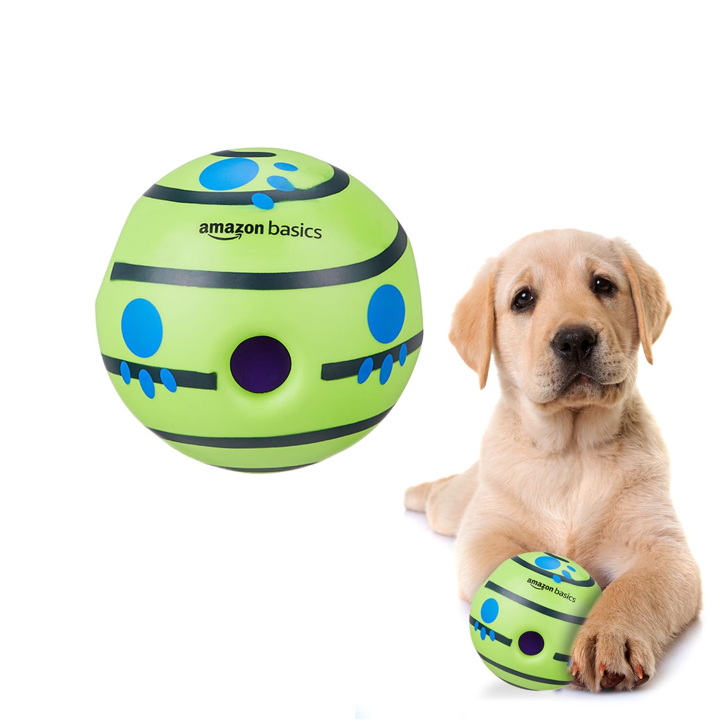 basic amazon basics Interactive Sound Ball Toy for Dogs and Puppies| Fun Squeaky Sounds | Pet-Safe Materials| Suitable for All Dog Breeds | Size - Large - Image 1