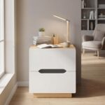 Decor & More Bedside Table with 2 Drawers | Wooden Nightstand for Bedroom with Smooth Sliding Drawers & Open Storage Shelf | Space-Saving Side Table for Living Room | DIY